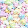 10pcs 15x17mm Macaron AB Color Heart Spacer Beads Shiny Acrylic Beads For DIY Jewelry Making Bangle Necklace Earrings