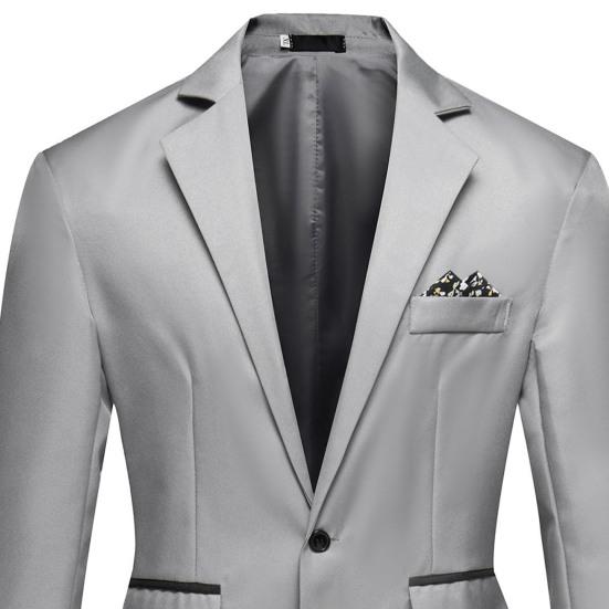 Blazer Casual da Uomo alla Moda con un Bottone e Risvolto, Manica Lunga, Tasca Decorativa, Giacca Completo, Abbigliamento da Lavoro