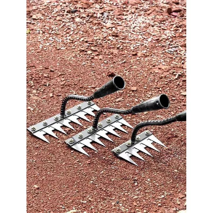 5/6/7/8 Tooth Carbon Steel Garden Weeding Rake Multifunctional Weeding Nail Rake