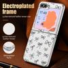 Bow Ties Print Case For Samsung Z Flip 8 7 6 5 Luxury Plating Leather Skin Folding Phone Cover For Galaxy Z Flip8 Flip7 Flip6