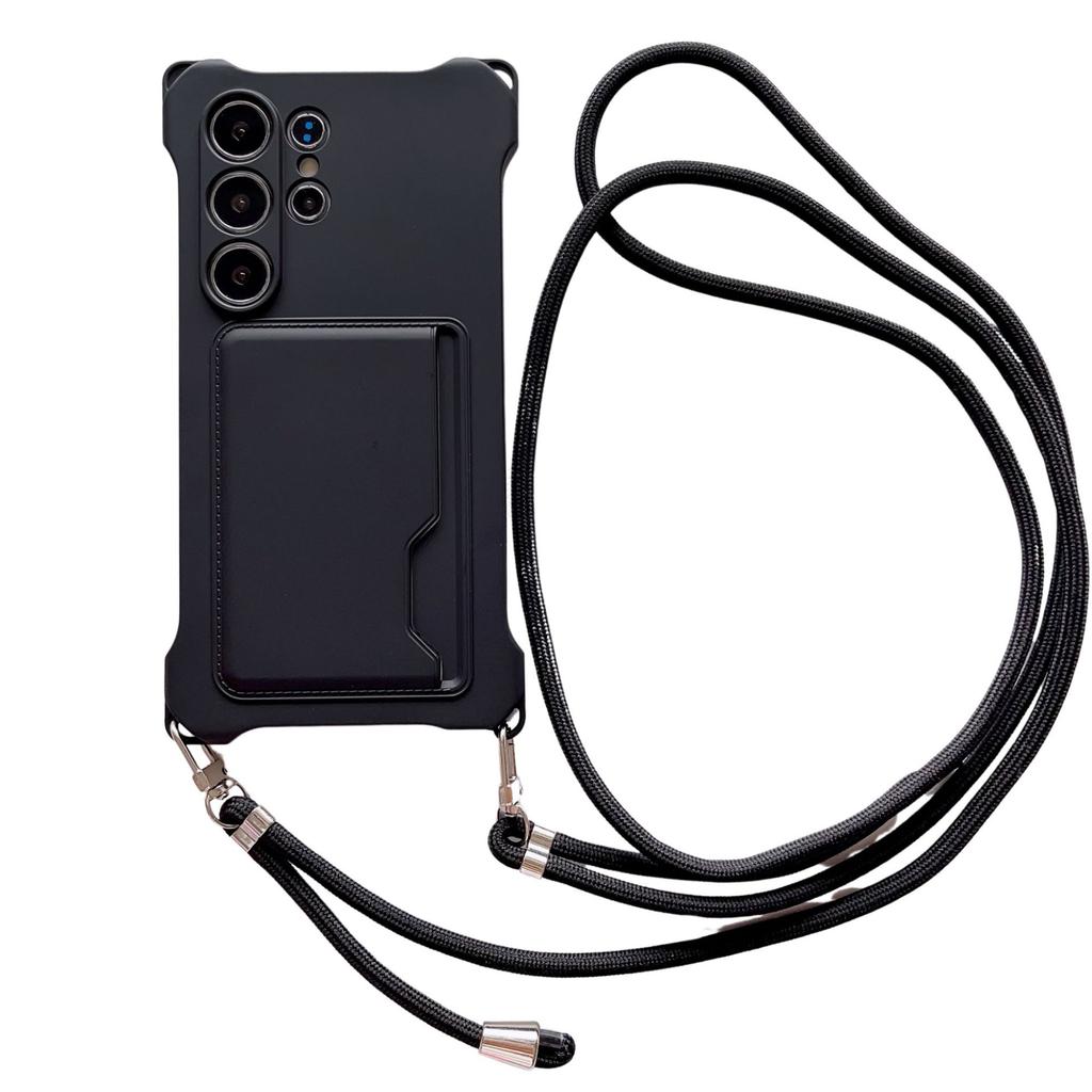 New Side Card Phone Case Samsung S25U Samsung S24 Card Bag Phone Case Oblique Lanyard Case A53 Suitable
