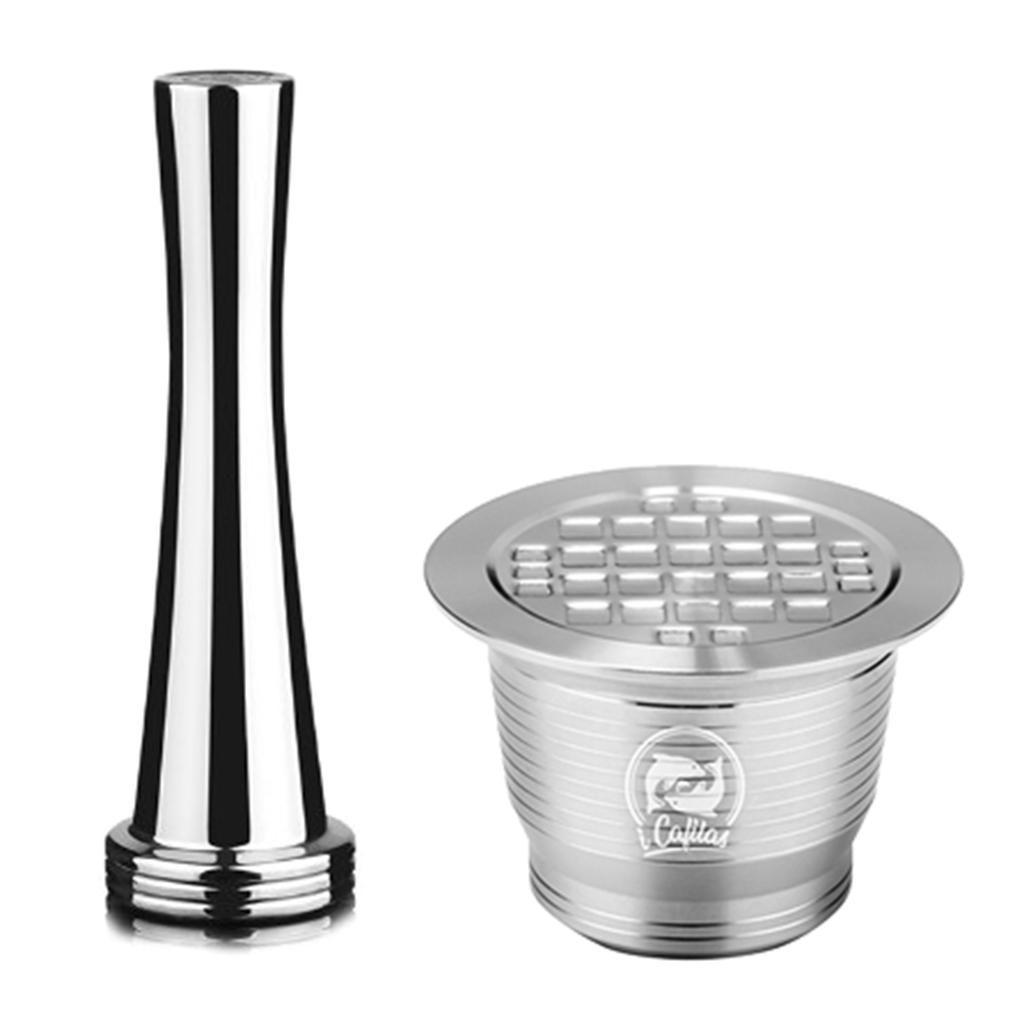 Stainless Steel Refillable Coffee Capsule Pod Coffee Filter Holder Portable Replacement for Nespresso Coffee Maker