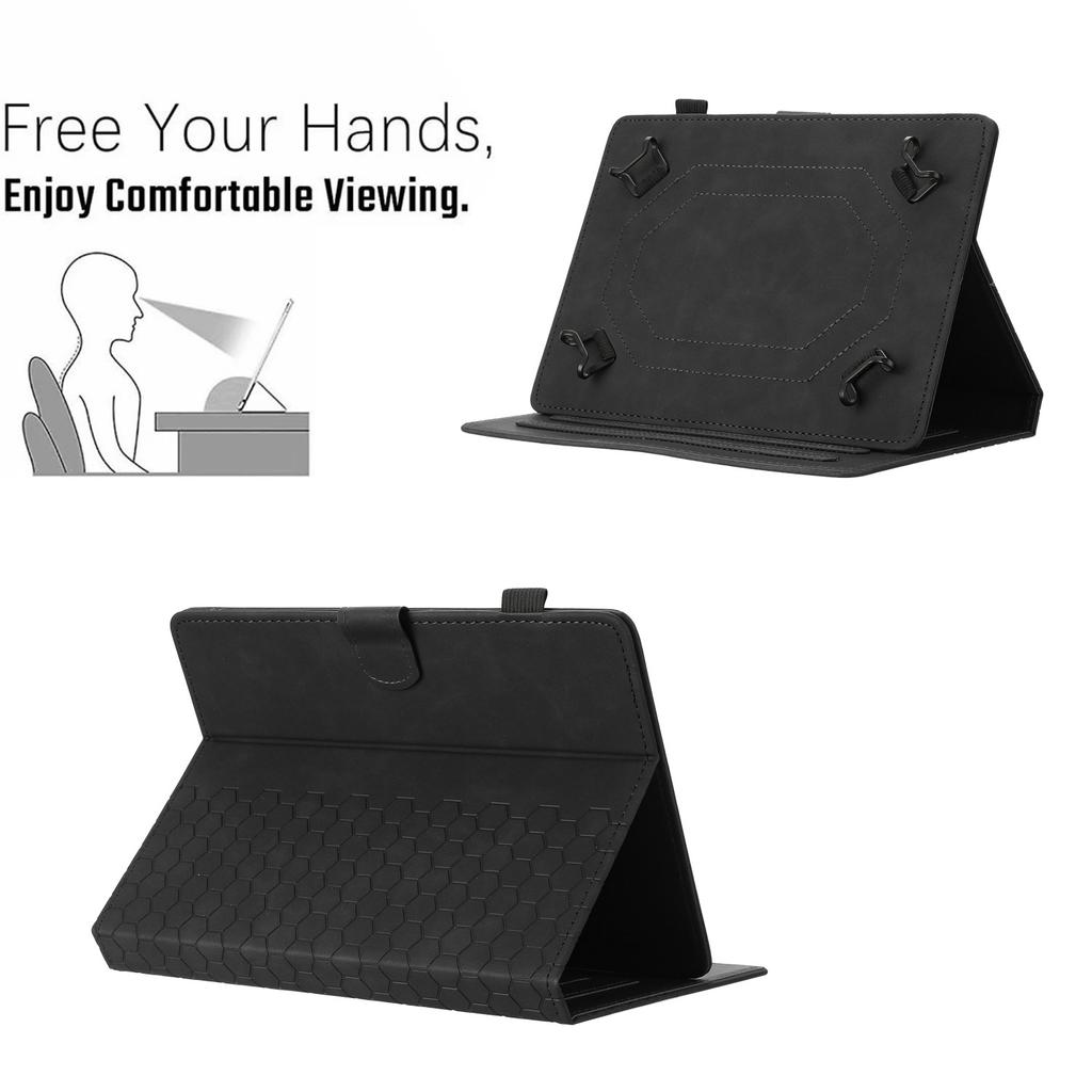 Funda Universal para Tablet de 10 Pulgadas Funda para Tablet de Cuero Estampado de Panal con Ranura para Tarjeta