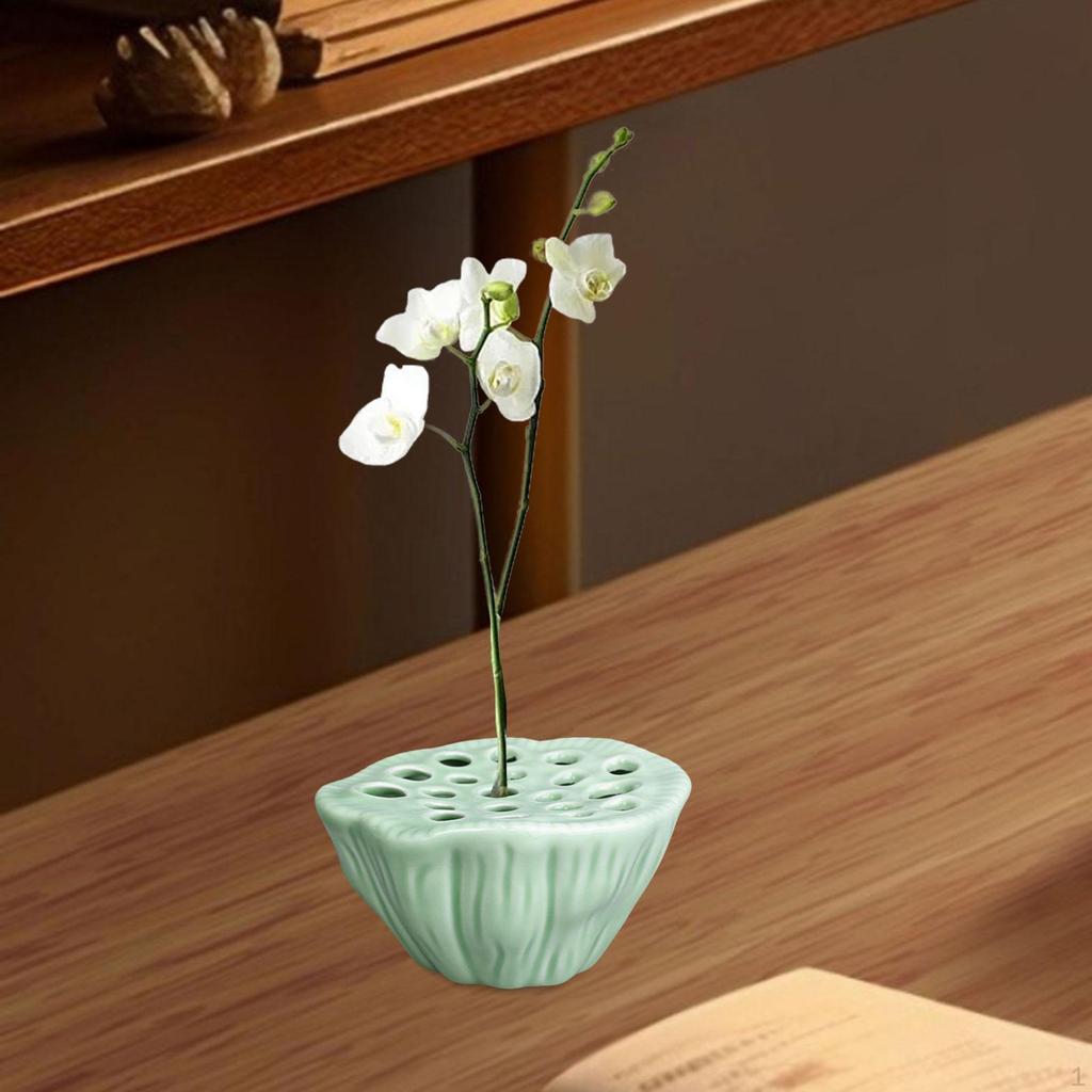 Arrangement of Flower Flowers Creative Floral Holder, Stable Ceramic Pot for Living Room,