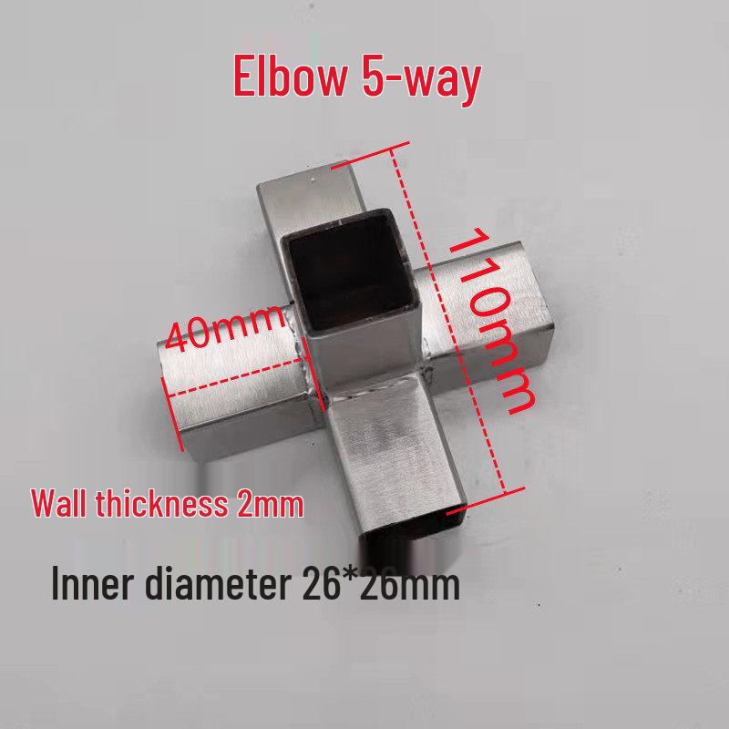 Stainless Steel 25x25 Square Tube Tee Connector for Shelving Display Racks