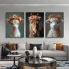 Baby Animal Flower Crown Print Canvas Painting Prints HD Posters Cute Animal Portriat Wall Art Pictures Home Kid Bedroom Decor