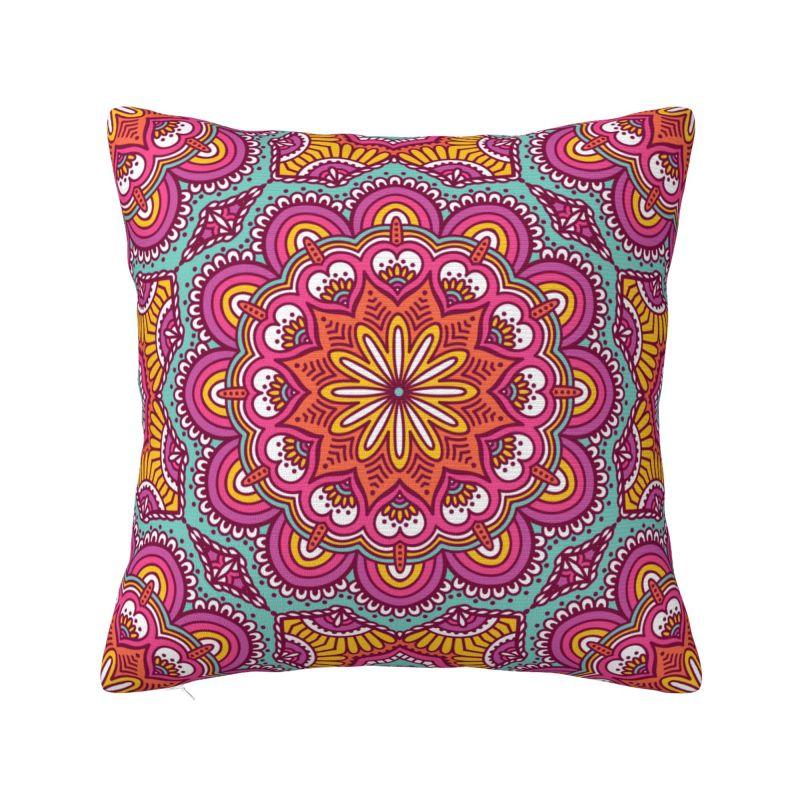 Custom Bohemia Ethnic Mandala Flower Cushion Cover 45x45 Cm Polyester Throw Pillow Case For Sofa Decoration Bedding Pillowcase