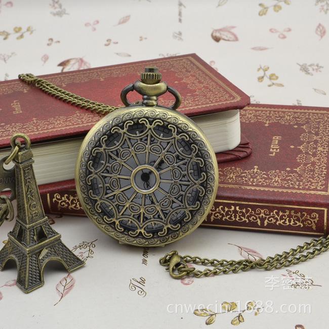 

Ретро Античная Бронза Паутина Карманные Часы Кулон для Мужчин и Женщин - Модный Подарок Часы No