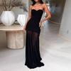 W479DS Elegant Strapless French Mesh Long Dress