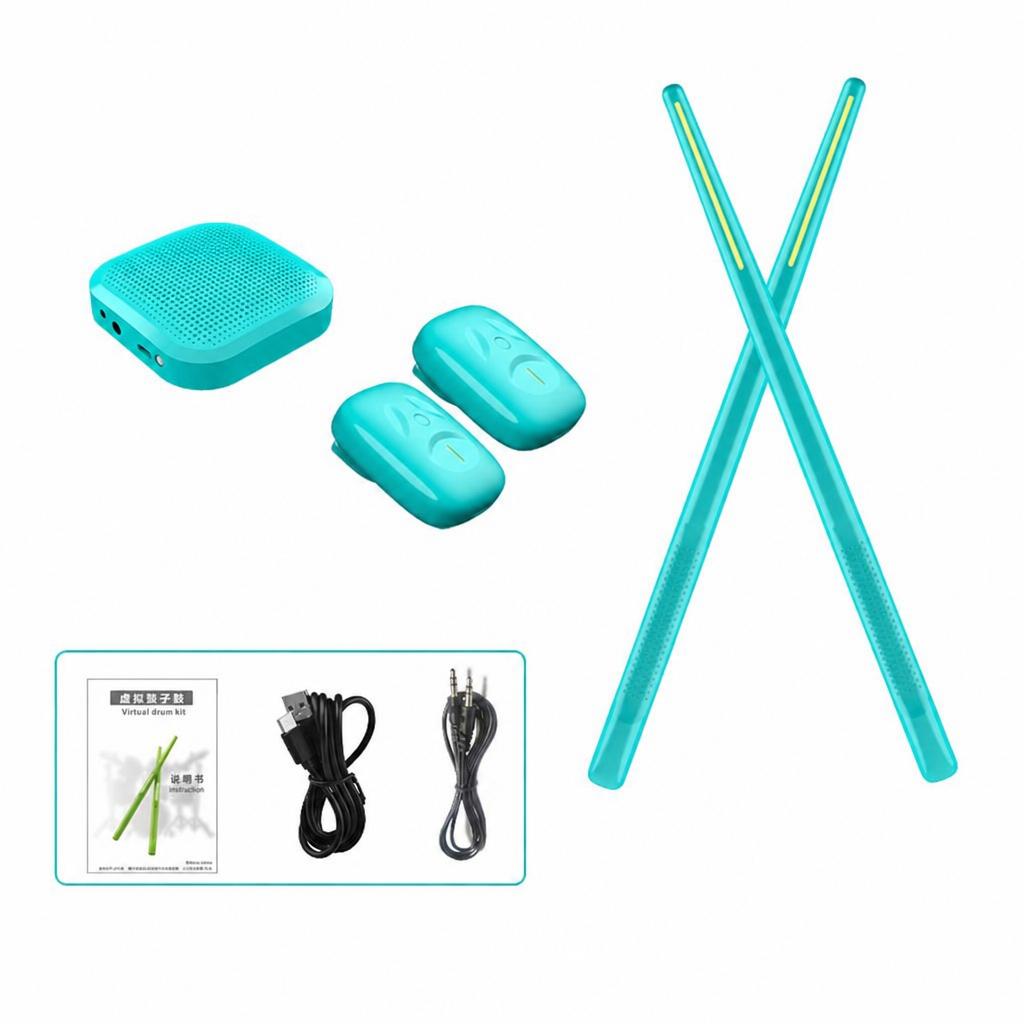 Motion Sensing Air Drum Sticks Portable Smart Electronic Drum Air Drumsticks Cyan