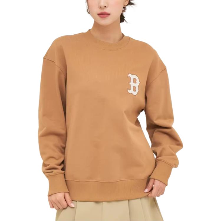 MLB Basic Boston Red Sox Soft Comfortable Stylish Vintage Casual Hoodie Unisex hoodie Camel 3AMTM1044-43CAS