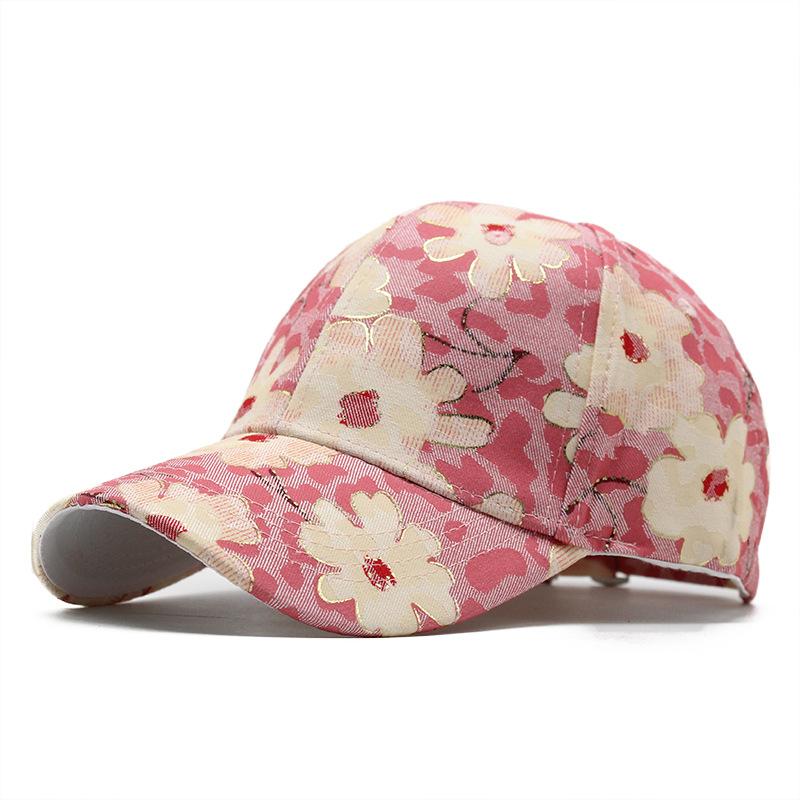 Hat Female Flower Pattern Cap Internet Celebrity Tide Outdoor Leisure Travel Sun Shade Baseball Cap
