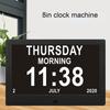 Digital Calendar Clock Wall Mounted 16:10 8in Large Display Date Time with Reminders Day Night Dimmable Key Remote Control Desk