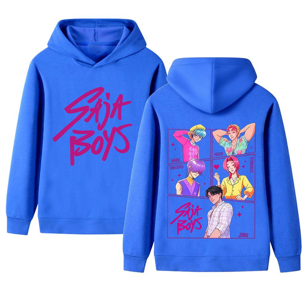 B1217-2 Kids Boys Girls Kpop Rumi Zoey Mira Sajaboys Double-sided Print Long Sleeves Hoodie