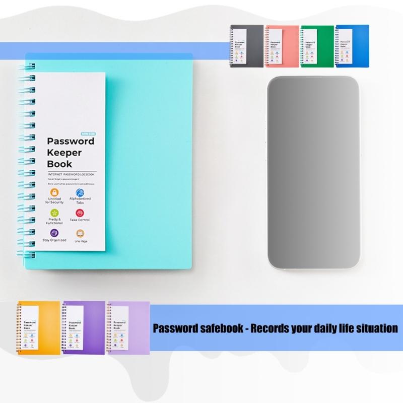 A6 Spirals Notebook Password Book Address Book with Alphabets Index Diary Writing Pad Office School Supplies for Home