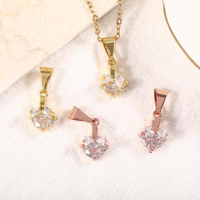 Elegante Colgante de Collar con Lazo de Circonita Chapado en Oro – Accesorio de Joyería DIY de Alta Gama