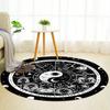 S Black White Sun Moon Constellations Round Rug Nonslip Area Rug Office Chair Mat Carpet For Living Room Bedroom Home Decor