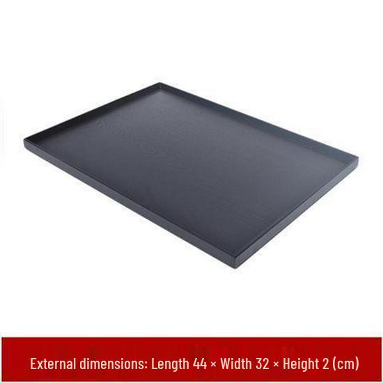 Rectangular Japanese Black Wooden Serving Tray - Solid Wood Plate for Dinner, Tea, or Water Cups. Perfect for Retro Restaurant Decor.