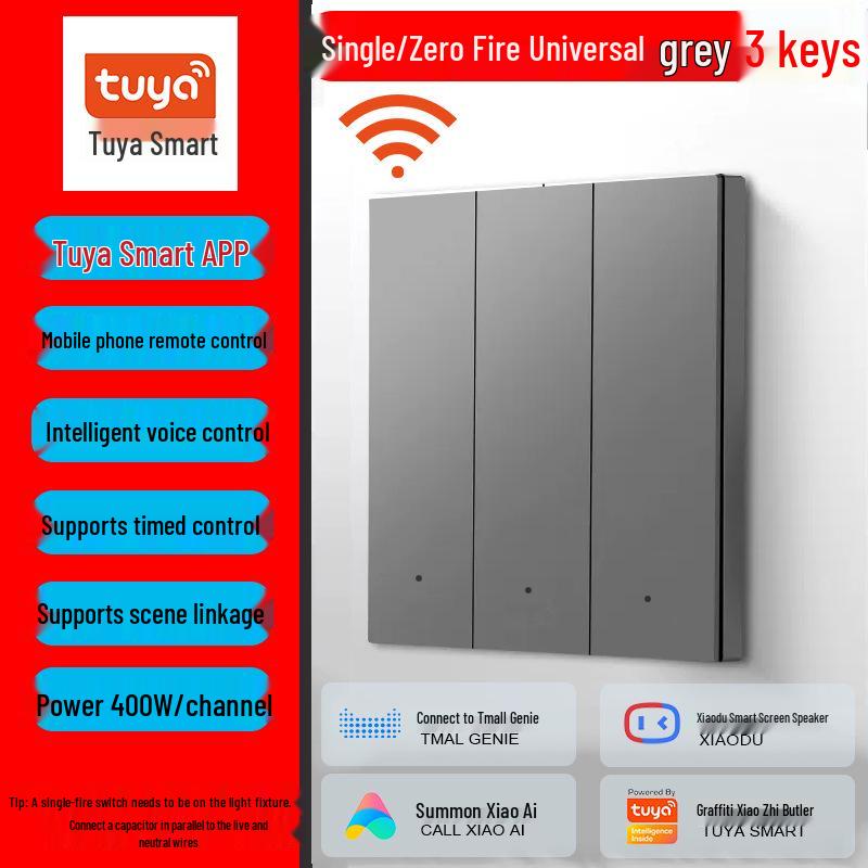 Graffiti WiFi Smart Switch Control Panel with Google, Alexa, Xiaoai, Tmall Integration