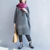 ShuMing Tunic Long Plus Short Solid Color Women's Loose-Fit Dress, Sleeves, Knee-Length, Flattering, Casual, Size, Fall/Winter, Dress, (8 Gray)