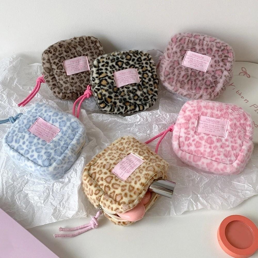 Leopard Print Leopard Plush Stationery Bag Plush Pen Bag Pencil Pouch  Kids Children