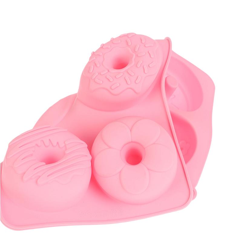 Silicone Donut Mold 6 Cavity Chocolate Mold Pastry Bread Cake Mould Non-Stick Dessert Mold Diy Baking Tray Doughnut Making Tool