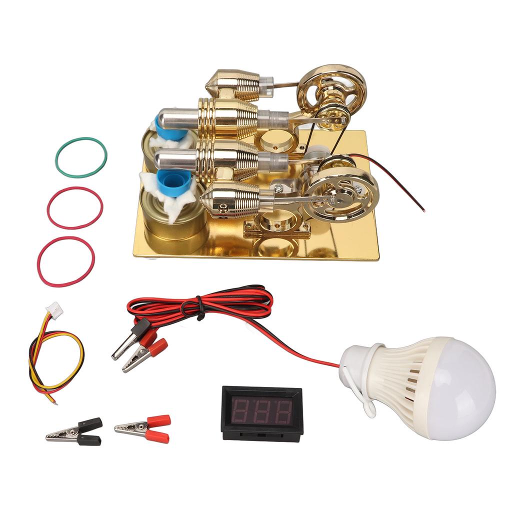 Hot  Stirling Engine Golden Color Easy Assembly Stainless Steel Stirling Engine Model for Teachin