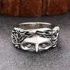 New Vintage Brass Religious Belief Jesus Head Ring For Men Women  Retro Pure Copper Finger Rings Bands Fashion Jewelry Gift