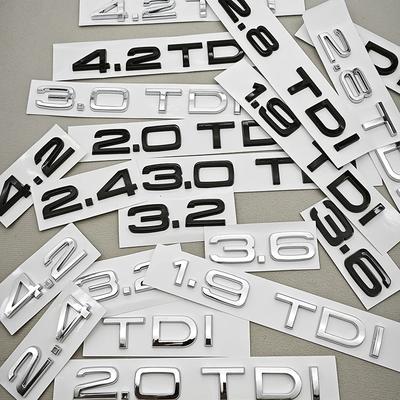G6 3D ABS Car Logo 1.9 2.0 2.8 3.0 4.2 TDI 3.6 Sticker Trunk Emblem Rear Badge For QQ5 A3 A4 A5 A6 A7 A8 Q3 Q5 Q7 Q8 Accessroies