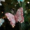 Glitter Christmas Butterflies Ornaments Artificial Sparkling Simulation Butterfly with Clip Colorful Christmas Tree Decorations