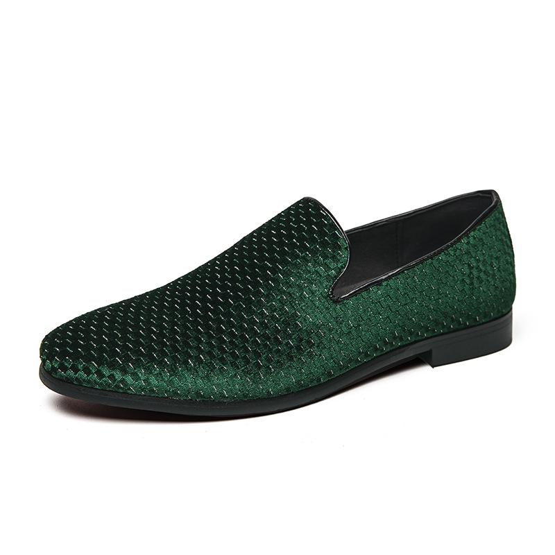 Velvet Men Loafers Luxury Brand Slip On Pointed Toe Party Wedding Shoes Fashion Flats