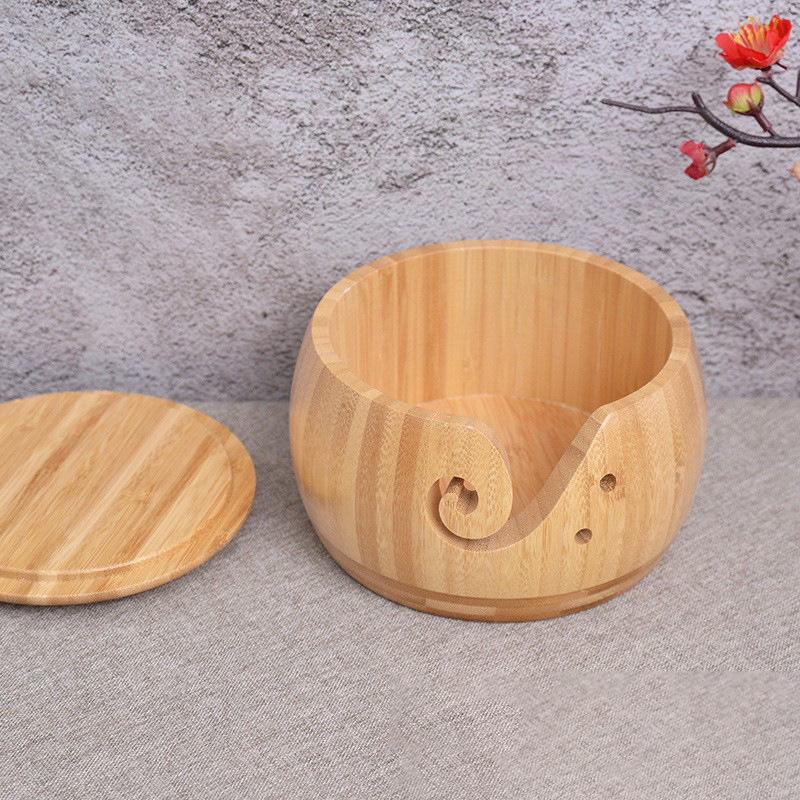 Wooden Yarn Bowl with Lid - DIY Knitting & Yarn Storage Craft