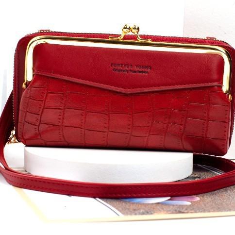 IELGY mobile phone bag female Korean embossed crocodile pattern large capacity