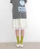 Ronron Dot Layered Lace Hem Skirt Cream