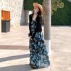 2026 Summer Blue Spaghetti Strap Beach Dress for Women