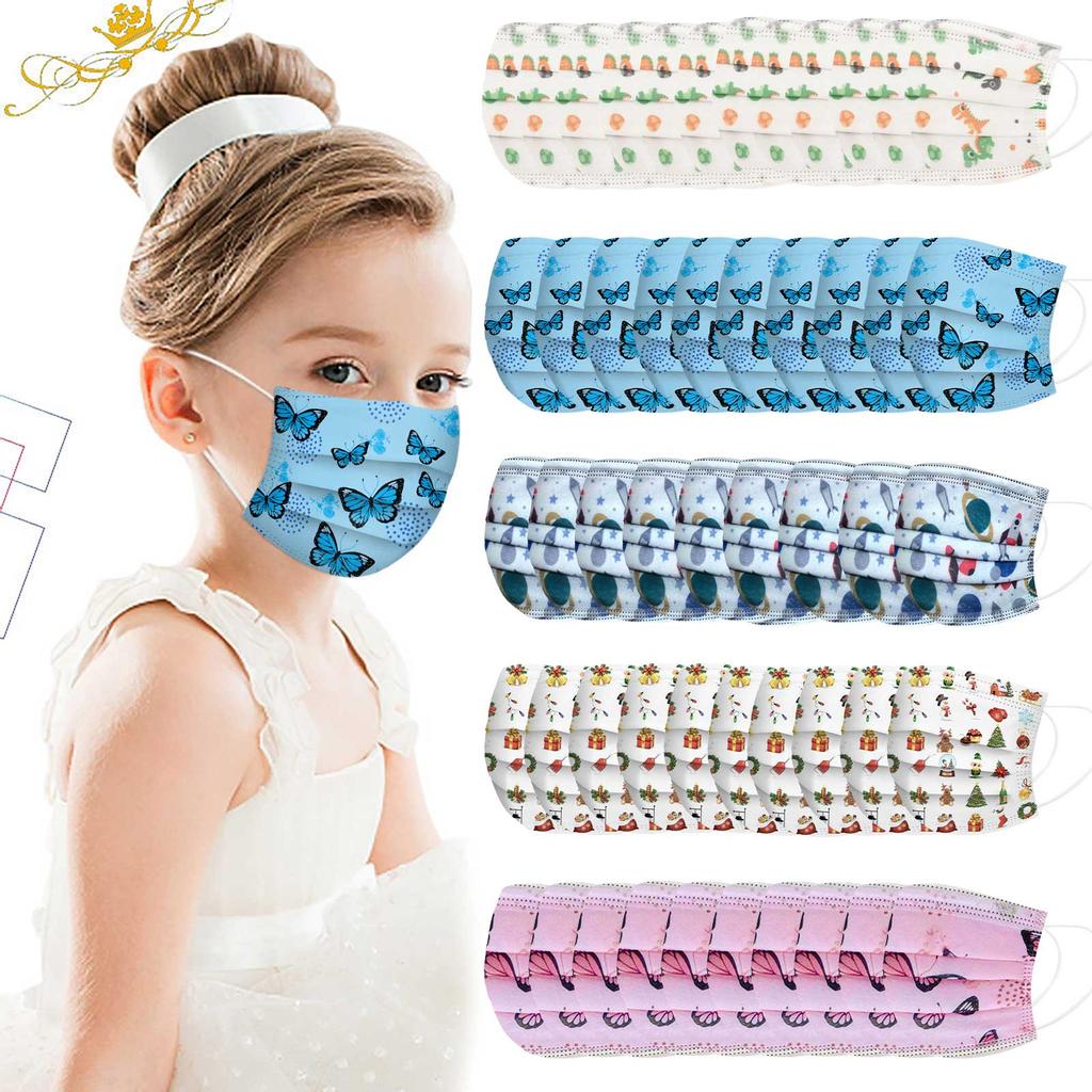 Children's Cartoon 5 Mixed Disposable Three-Layer Protective Cover 50pcs