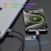 100W USB C Fast Charging Cable Alloy Texture Compatibility Power Cord Suitable for Various Phones Tablets Laptops