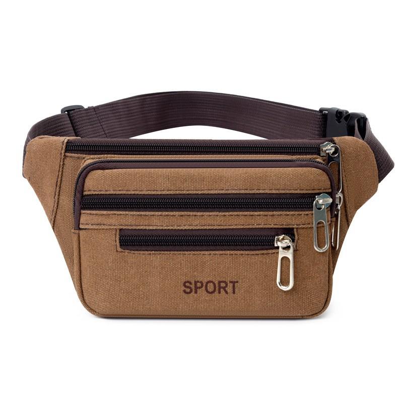 Fashion Canvas Waist Bag for Men Versatile Mobile Phone Holder Ideal for Outdoor Use