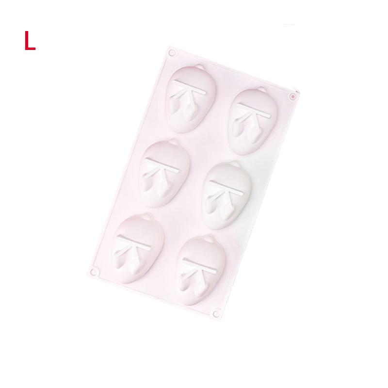 Silicone Rabbit Mold Easter Fondant Bunny Mold Chocolate Cake Mold 6-cavity Mousse Cake Decoration Baking Mold DIY Candle Model