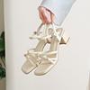 Premium Sense Word with Thick Heel Sandals Summer 2025 New Fashion Versatile with Skirt Temperament Medium Heel Women's Shoes