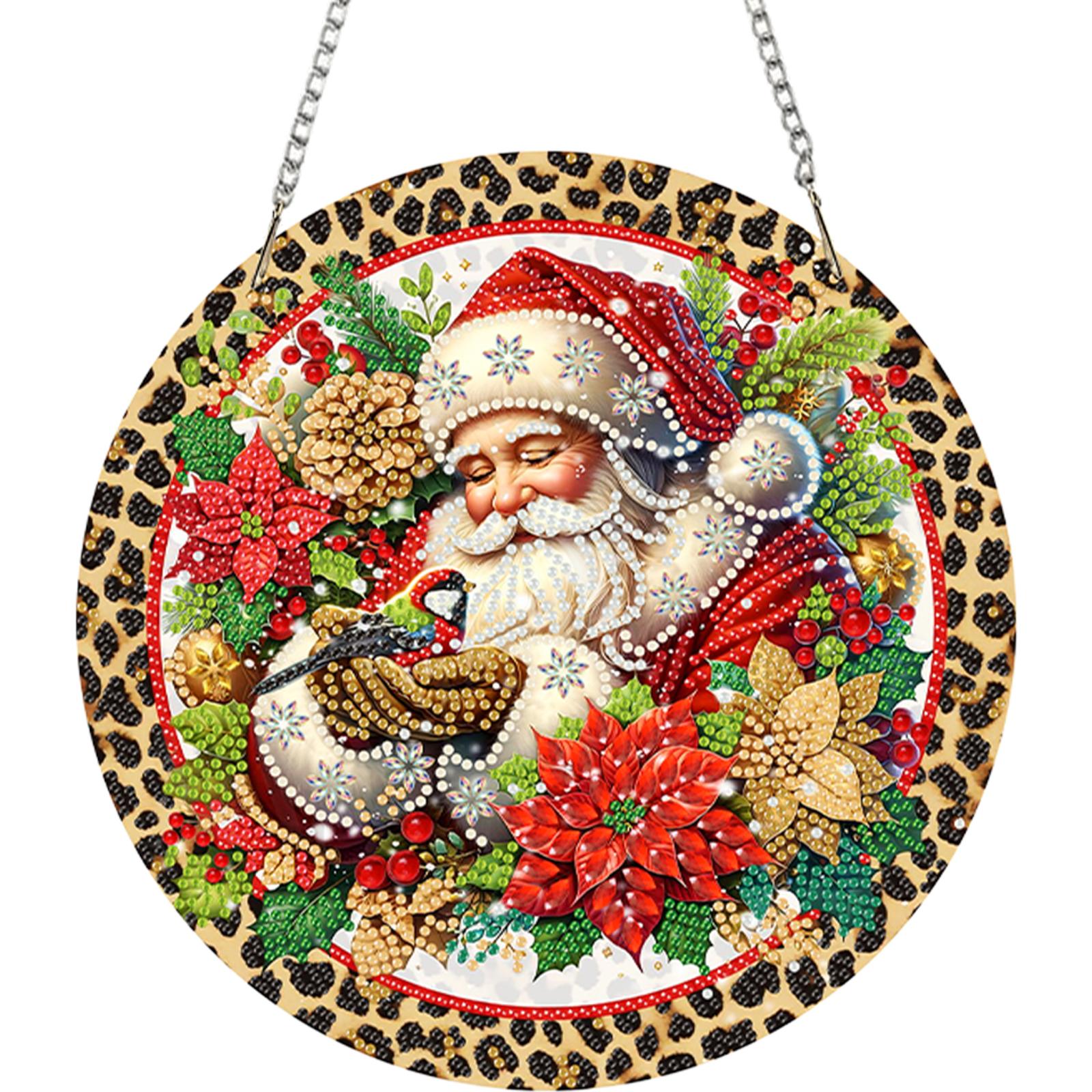 

Acrylic 2D/Flat DIY Christmas Special Shape Hanging Diamond Art Kits Rhinestone Diamond Art Window Pendants Wall Door Decoration