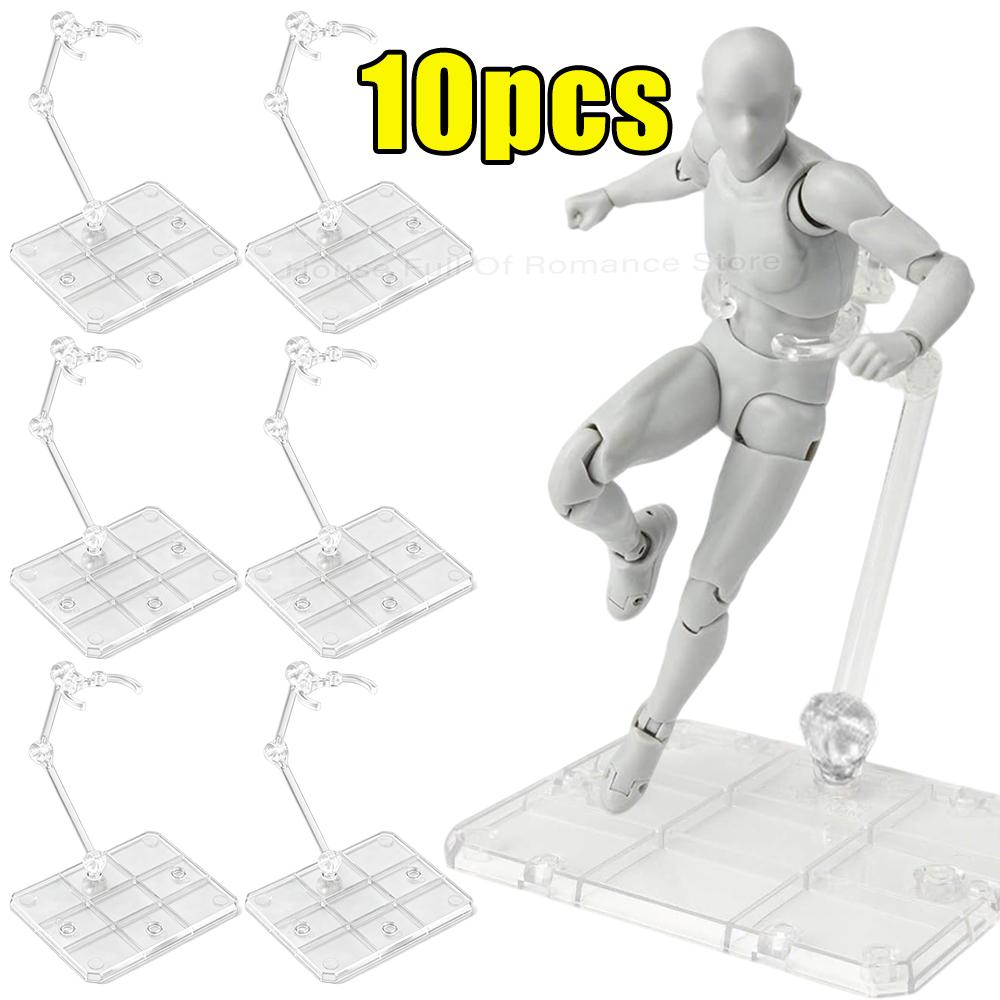 Action Figure Stand Acrylic Clear Assembly Action Figures Display Standing Holder Base Doll Toy Model Support Stands Acssories