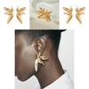 Stunning Retro Three-dimensional Flower Earrings With Leaf Accents For Stylish Women