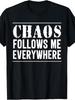 Chaos Follows Me Everywhere Mom Son Kids Daughter Matching T-Shirt 1 Plus Size Retro Casual Round Neck Printed T-Shirt U