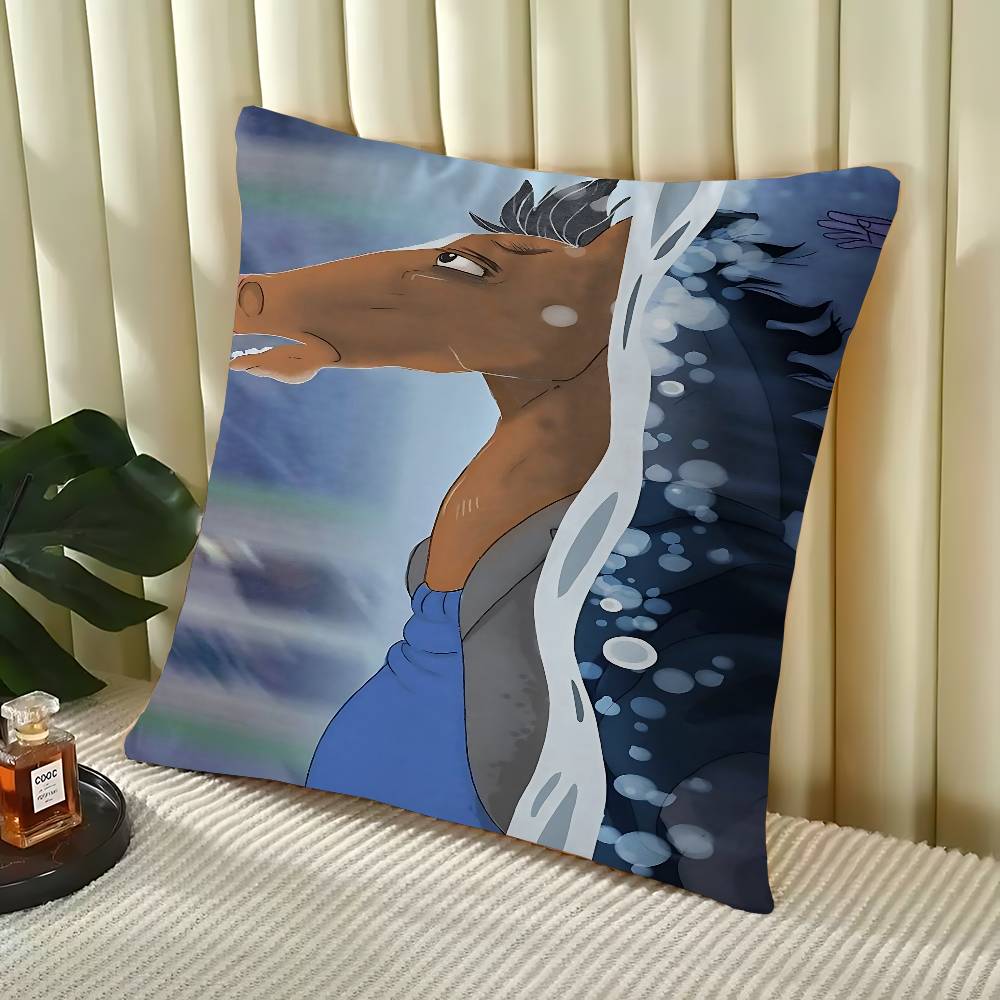 

B-BoJack Horseman Art Cushion Cover Pillow Cover Decor Pillowcase Printed Cushion Case For Couch 16x16Inch