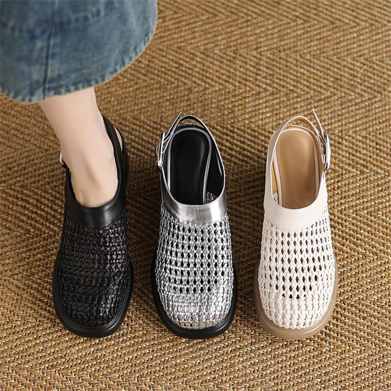 Fashion New Summer Sandal Cover Toe Sandals for Women High Heels Sandals Fashion Hollow Out Round Toe Chunky Heels Women Platform Shoes