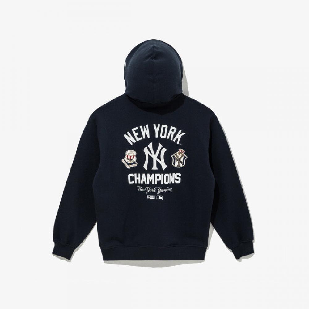 New Era Mlb New York Yankees Patched Hoodie Dark Navy 14742030