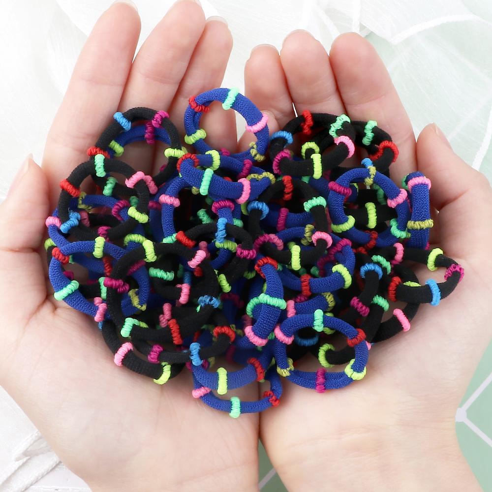 200PCS/Set Elastic Kids Basic Hair Bands Tie 3cm Dark Colors Headwear Don't Hurt Hair Headband Hair Accessories Holder