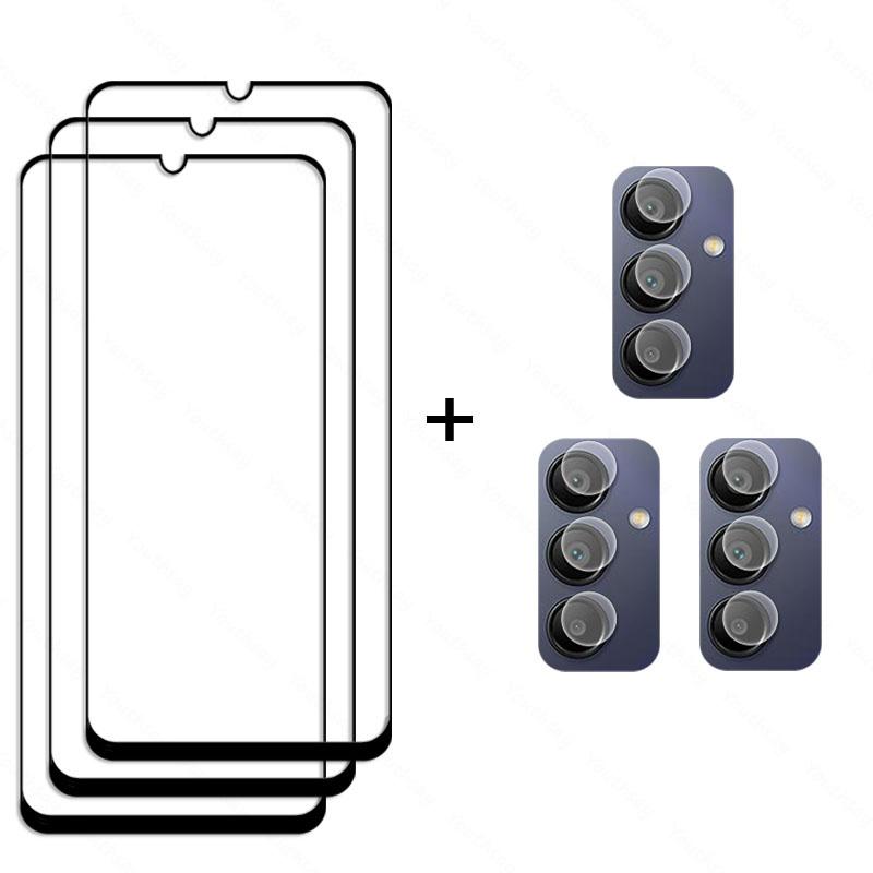For Samsung Galaxy A15 Glass Samsung A15 Tempered Glass Full Cover Screen Protector Camera Film Galaxy A15 A14 A05 A05S Glass
