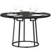 Dining Table Space Saving Kitchen Table Spliced Tabletop Conical Metal Base 120 Cm Round Black